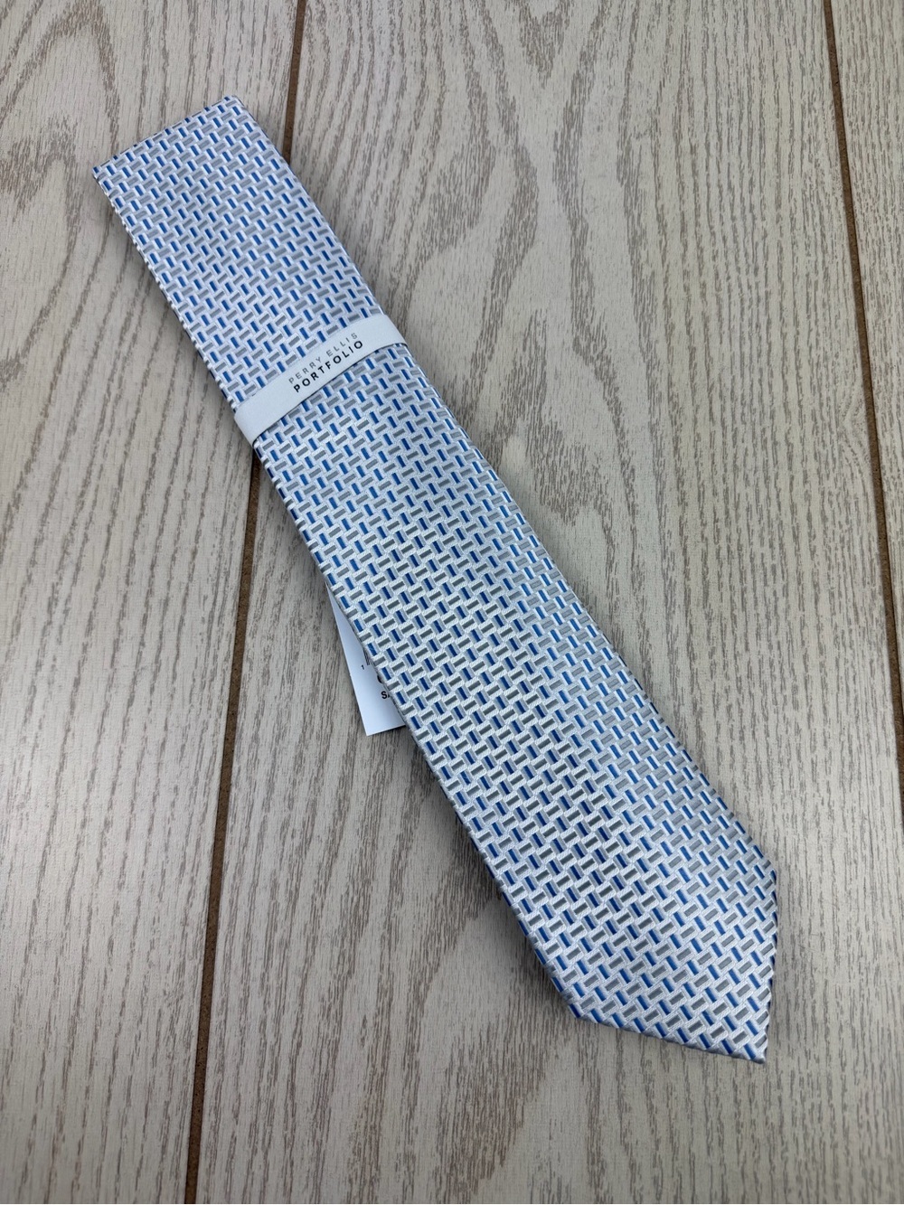 844 Perry Ellis Portfolio Men's Tie Sampson fl_32 Silver $55 Polyester